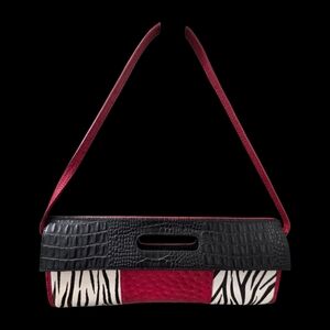CLEO & PATEK Elegant Red and Black Women's Bag